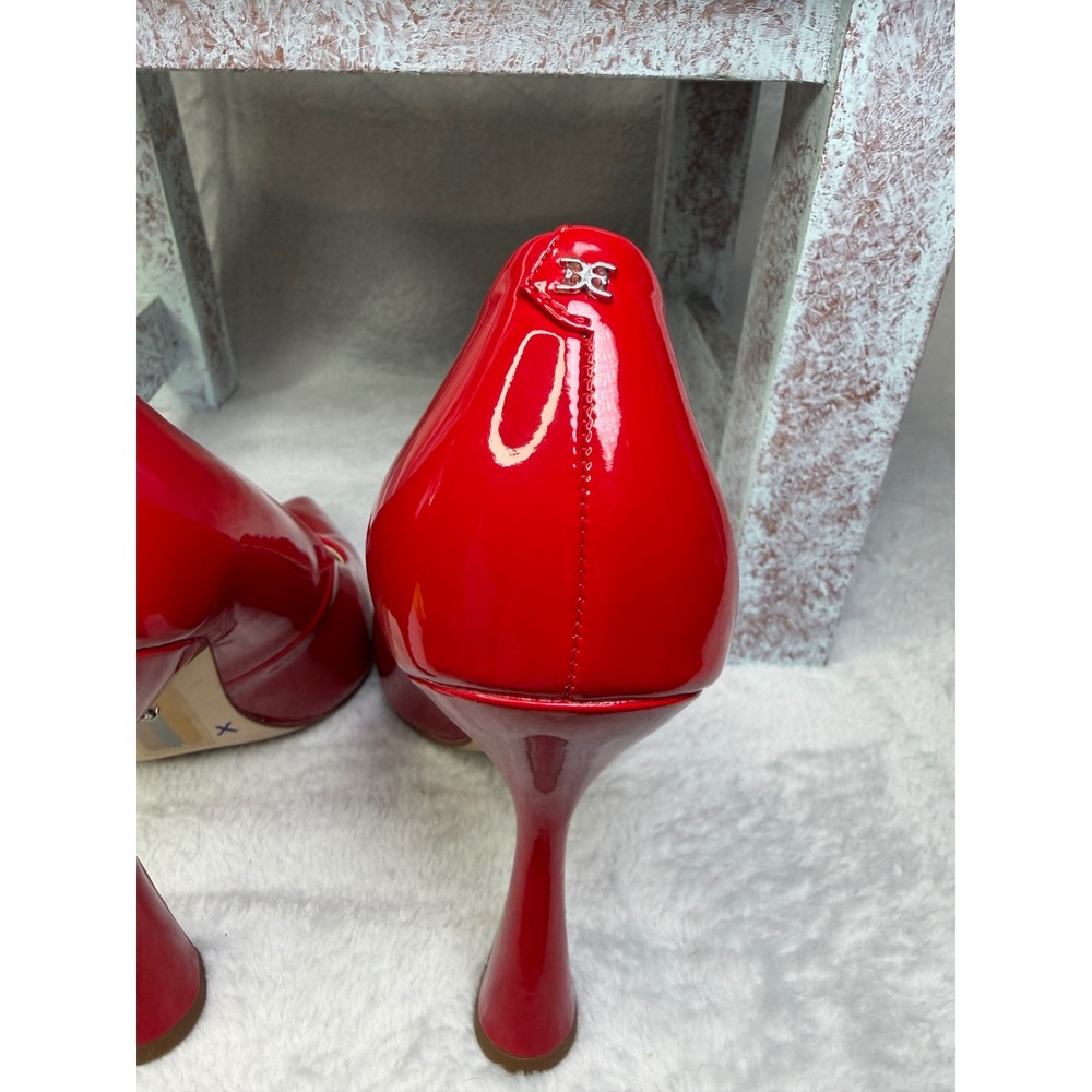 Sam Edelman Antonia Pointed Toe Pump Womens 9M Red Patent Stiletto Heel - Picture 8 of 13
